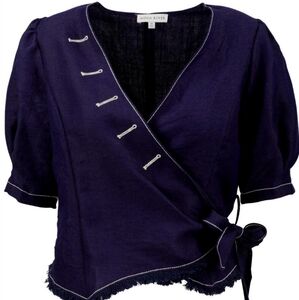 Moon River Cotton & Linen Blouse